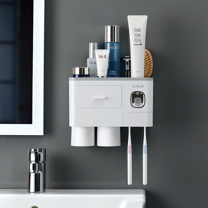 Bathroom Organizer Set Toothbrush 4 Cup Holders