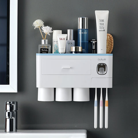 Bathroom Organizer Set Toothbrush 4 Cup Holders