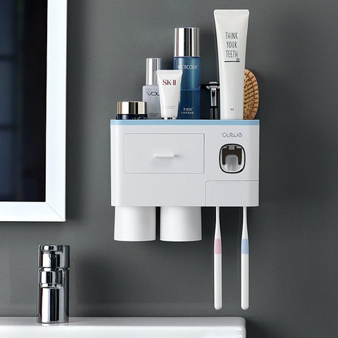 Bathroom Organizer Set Toothbrush 4 Cup Holders