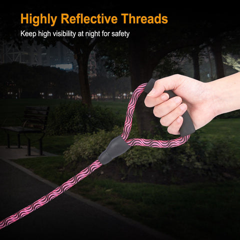 Swivel Coupler Reflective Double Dog Leash - Padded Handle
