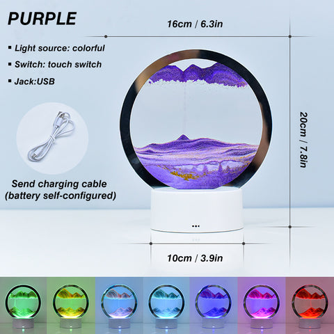 RGB 3D Moving Sand Art LED Night Light