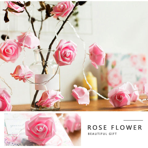 40 LED Rose Flower String Lights 10ft Battery Operated Decorative Lights
