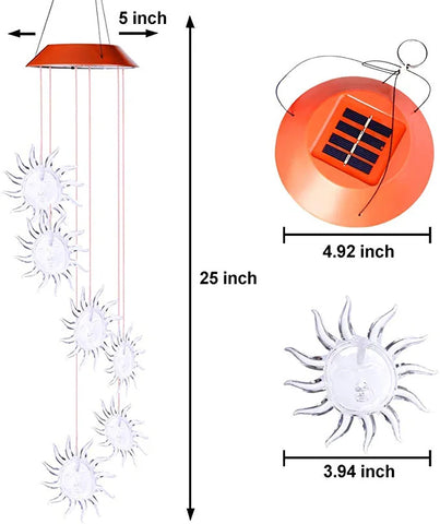 Yard Decor Lights; Solar Butterfly Chimes.