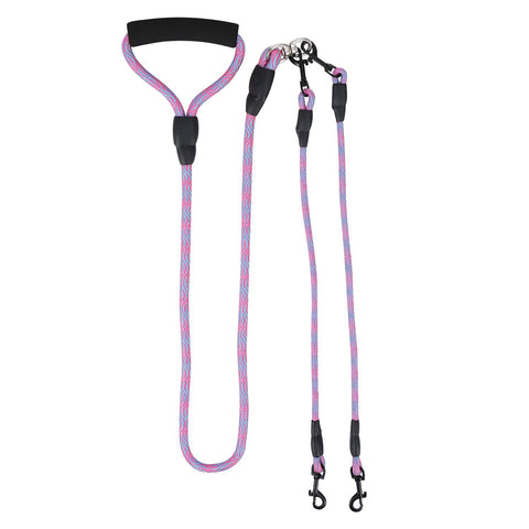 Swivel Coupler Reflective Double Dog Leash - Padded Handle