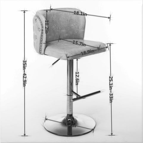 Modern PU Upholstered Swivel Bar Stools With Adjustable Seat Height And tufted Back. (Beige, Set of 2)