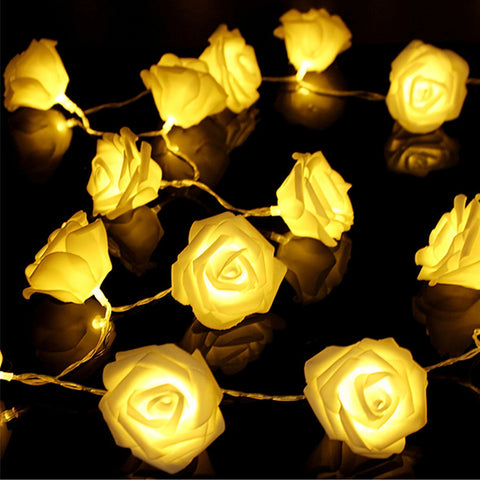 40 LED Rose Flower String Lights 10ft Battery Operated Decorative Lights