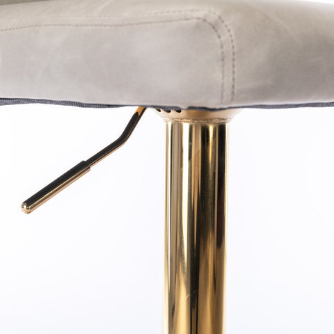 Modern PU Upholstered Swivel Bar Stools With Adjustable Seat Height And tufted Back. (Beige, Set of 2)