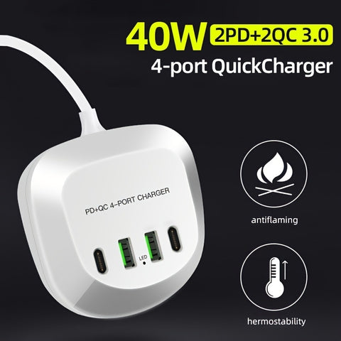 USB Fast Charger 4 Port  Compatible With All Smartphones And Iphone/ipad/Samsung/; Android; Other USB Devices