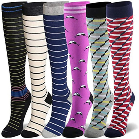 Unisex Compression Socks; 6 Pairs