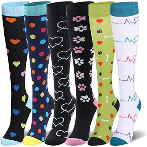 Unisex Compression Socks; 6 Pairs