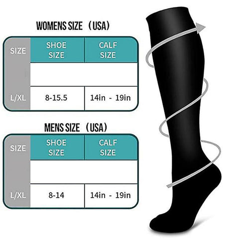 Unisex Compression Socks; 6 Pairs