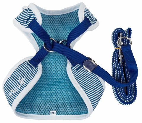 2-In-1 Mesh Reversed Adjustable Dog Harness-Leash W/ Fashion Bowtie