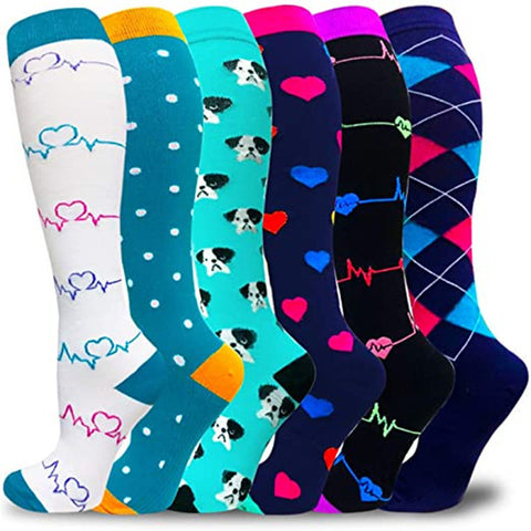 Unisex Compression Socks; 6 Pairs