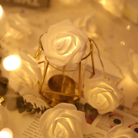 40 LED Rose Flower String Lights 10ft Battery Operated Decorative Lights