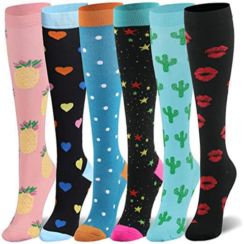 Unisex Compression Socks; 6 Pairs