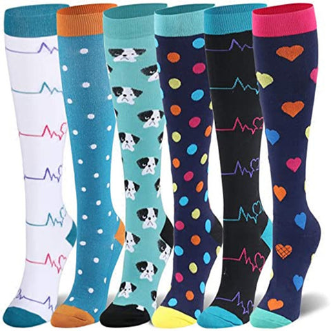 Unisex Compression Socks; 6 Pairs