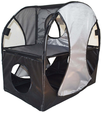 Pet Life Kitty-Play Obstacle Travel Collapsible Soft Folding Pet Cat House