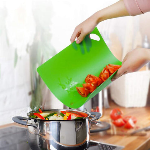 Set of 6 Color Coded  Chopping Board Mats with Food Icons & Easy-Grip Handles. Non-Porous Dishwasher Safe