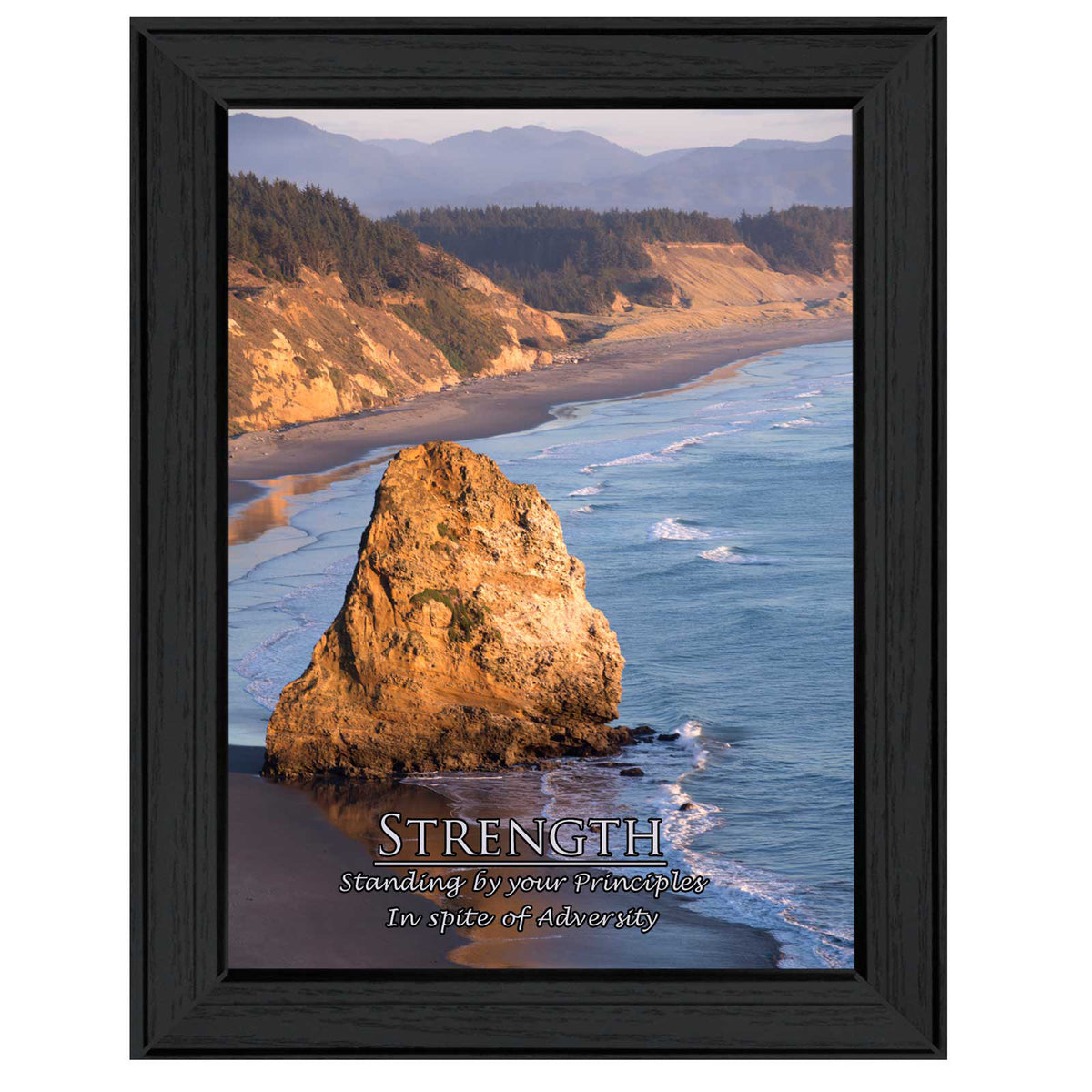 "Strength" Printed Wall Art, Ready To Hang Framed Poster, Black Frame
