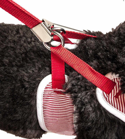 2-In-1 Mesh Reversed Adjustable Dog Harness-Leash W/ Fashion Bowtie